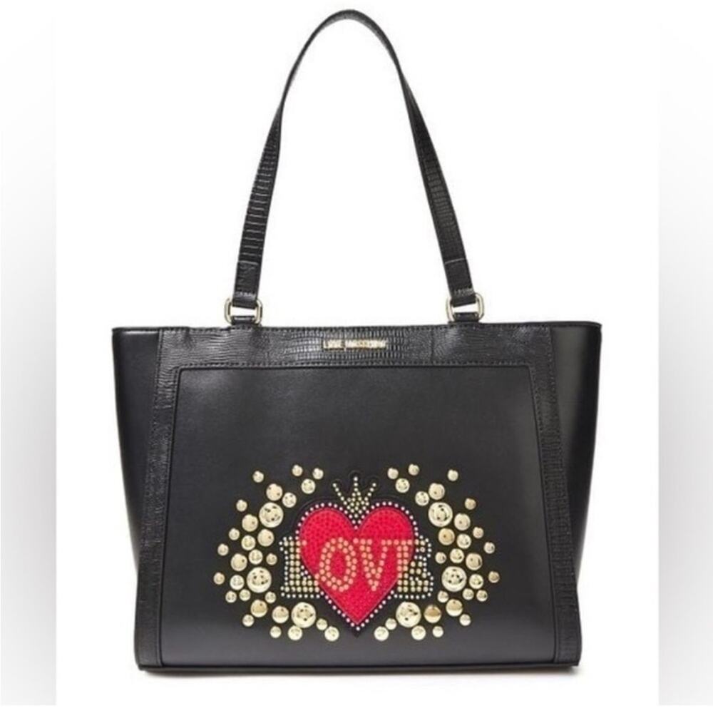 Love Moschino Full Of Love Studded Tote Bag
